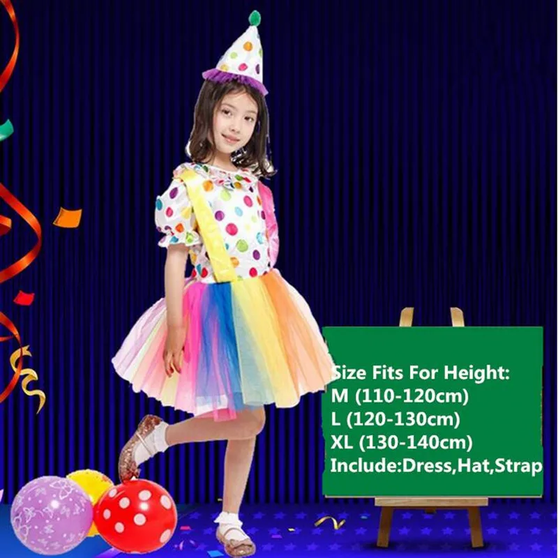 Children Girls Circus Clown Cosplay Costume Amusement Park Performance Costumes Dress Party Purim Halloween Christmas
Children Girls Circus Clown Cosplay Costume Amusement Park Performance Costumes Dress Party Purim Halloween Christmas