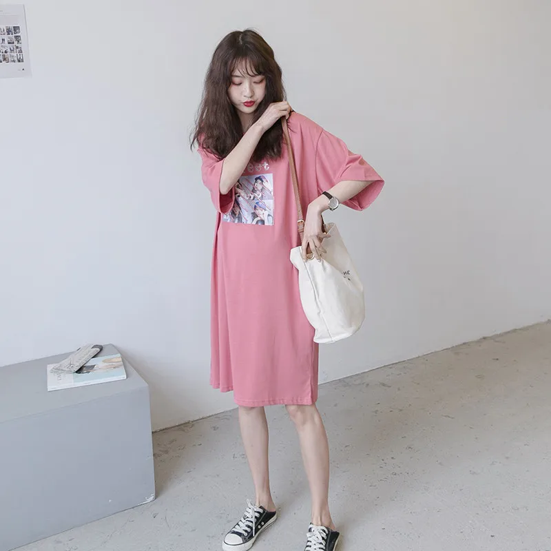 Summer New Maternity Cartoon Long T-Shirt Half Sleeve Cotton Dresses Pregnancy Loose Fashion Pregnant Women Lovely Dress Clothes
Summer New Maternity Cartoon Long T-Shirt Half Sleeve Cotton Dresses Pregnancy Loose Fashion Pregnant Women Lovely Dress Clothes