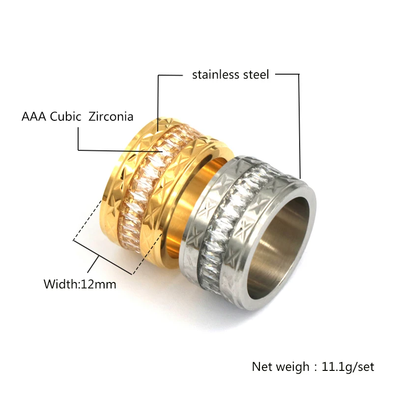 PZ Stainless Steel jewelry Fashion Women Ring Finger Jewelry Rose Gold /Steel /Gold Color Rhinestone Crystal Rings five Sizes | Украшения и