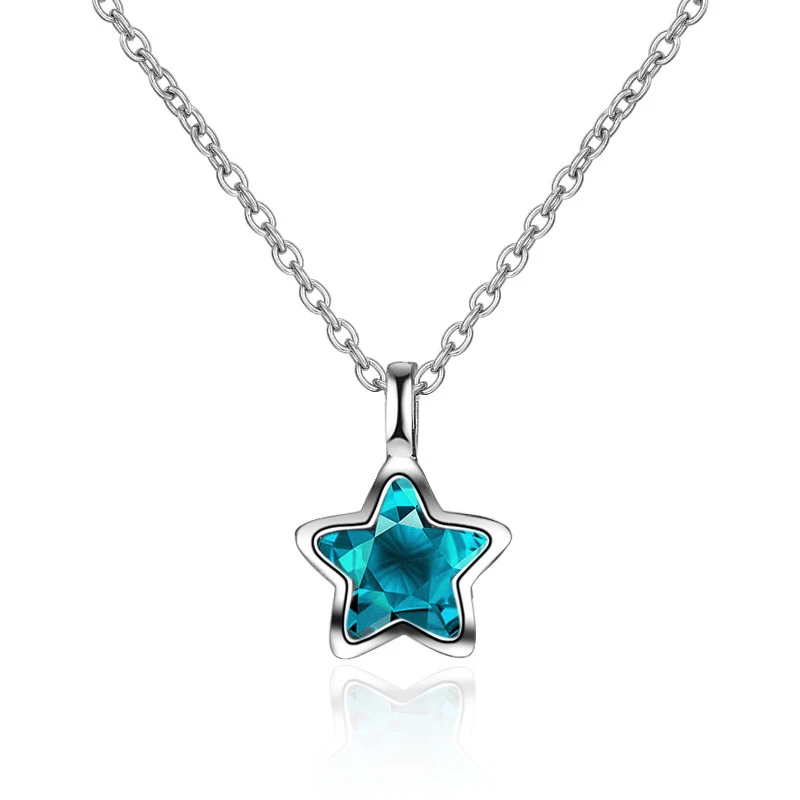 XIYANIKE Silver Color Romantic Cute Blue Star Shine Crystal Pendant Necklace Pentagram For Women Lady Gift Wedding 2019
XIYANIKE Silver Color Romantic Cute Blue Star Shine Crystal Pendant Necklace Pentagram For Women Lady Gift Wedding 2019