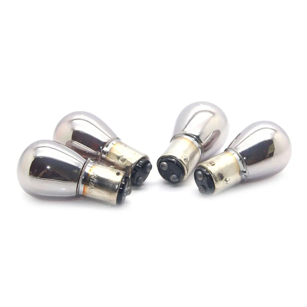 10 шт./лот ba15s1156 1129 1157 BA15S PY21W S25 BAU15s BAY15D хромированные Stealth серебряные лампы для
