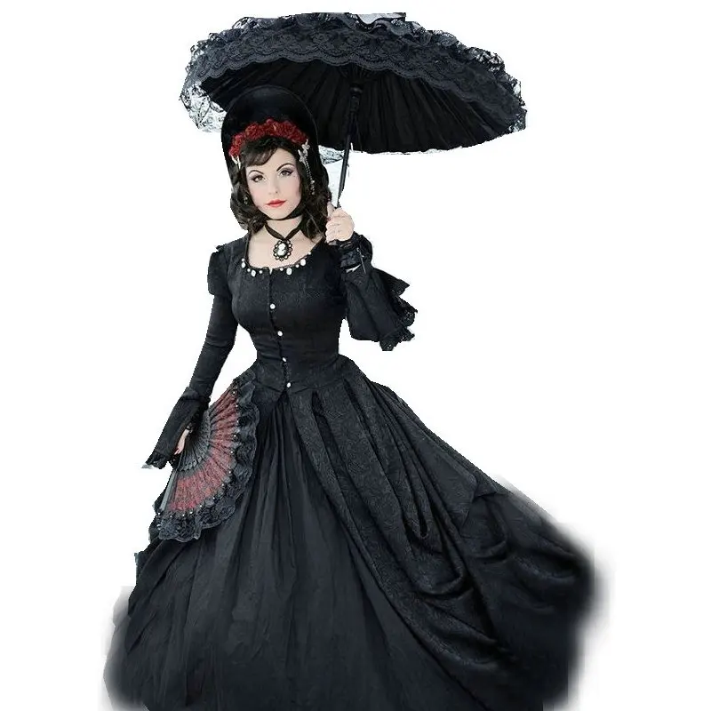 Historical Customer-made Black Vintage Costumes Renaissance Dress Steampunk dresses Gothic Cosplay Halloween Dresses C-1236
Historical Customer-made Black Vintage Costumes Renaissance Dress Steampunk dresses Gothic Cosplay Halloween Dresses C-1236