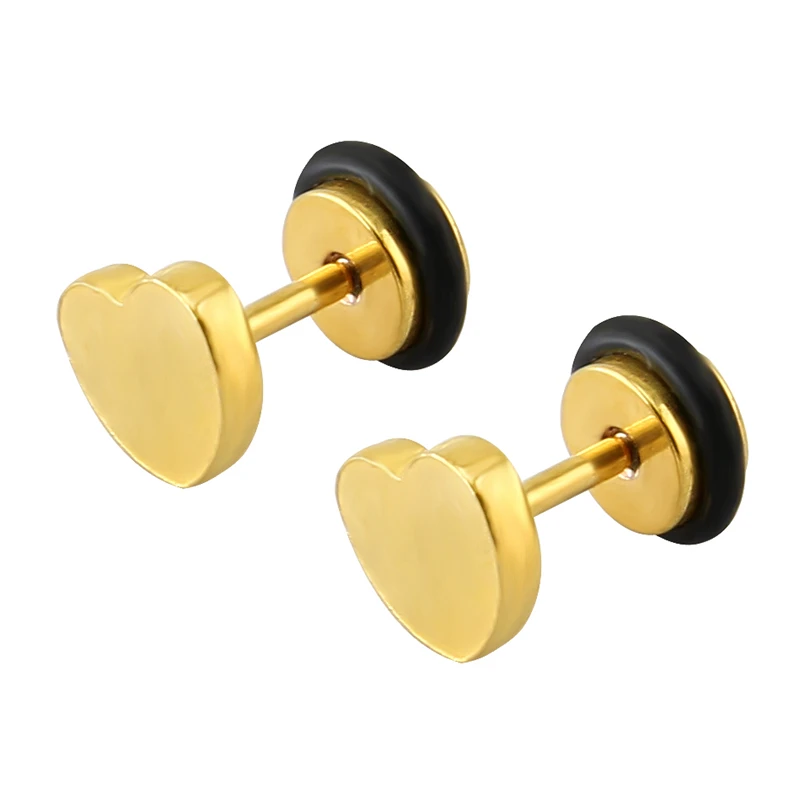 Heart small ear stainless steel stud earrings for women gold men double sided punk spike brinco masculino orecchini donna
Heart small ear stainless steel stud earrings for women gold men double sided punk spike brinco masculino orecchini donna