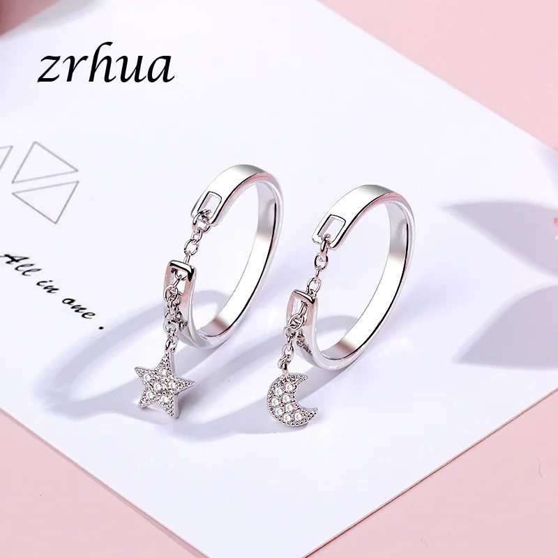 ZRHUA Original 925 Sterling Silver Ring Ladies Tassel Rings with Stone Moon and Star Shape Cubic Zircon Women Finger Jewelry
ZRHUA Original 925 Sterling Silver Ring Ladies Tassel Rings with Stone Moon and Star Shape Cubic Zircon Women Finger Jewelry