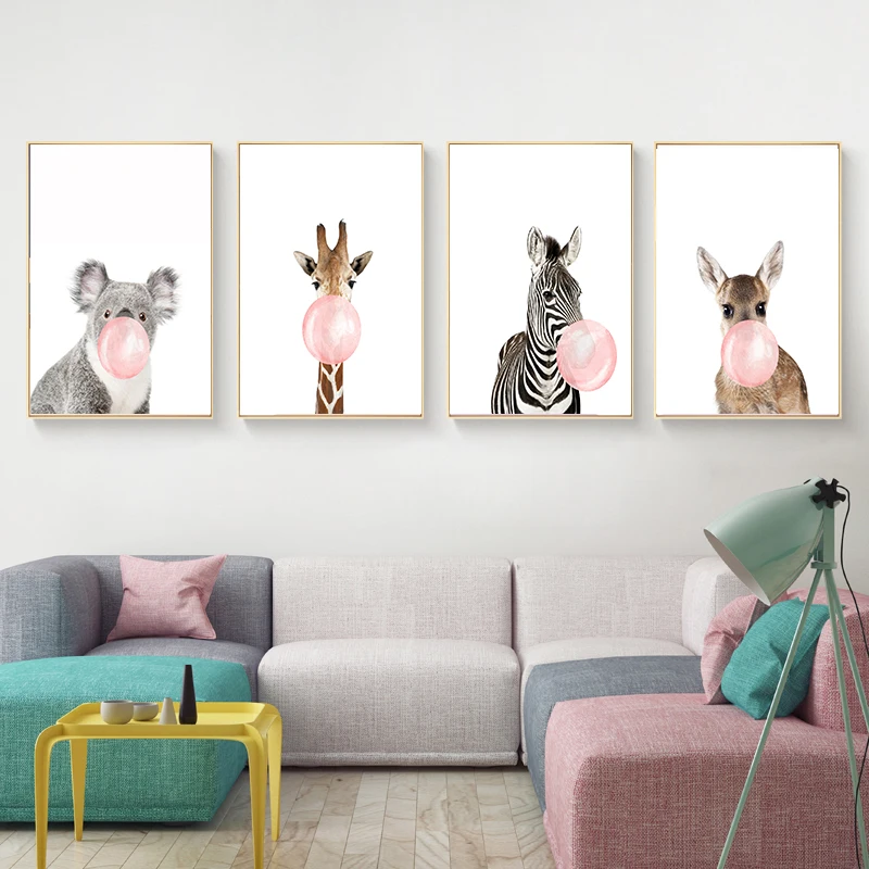 Cute Animal Nordic Canvas Painting Wall Art Home Decor DIY Giraffe Koala Balloon Picture Living Room Children Bedroom Backdrop
Cute Animal Nordic Canvas Painting Wall Art Home Decor DIY Giraffe Koala Balloon Picture Living Room Children Bedroom Backdrop