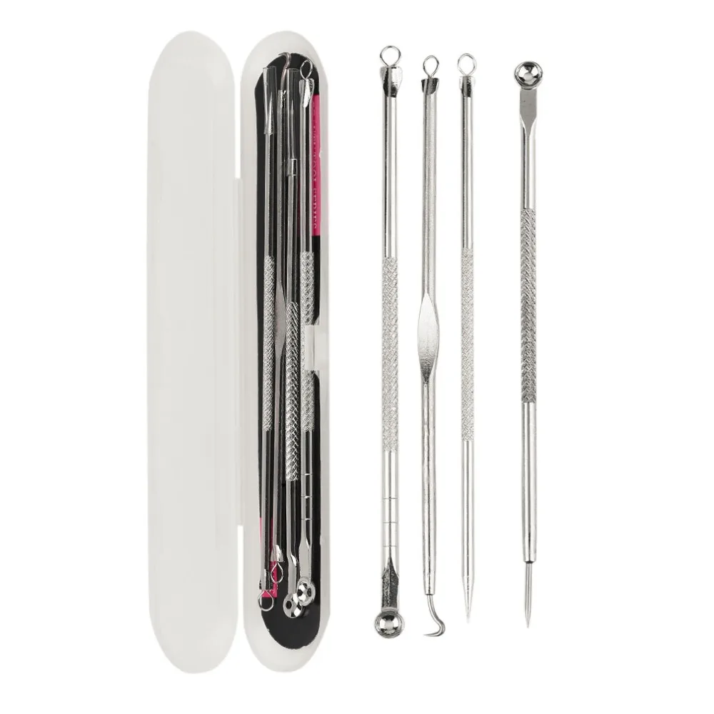4pcs/set Double-ended Acne Needle Blackhead Blemish Remover Pimple Comedone Facial Cleaning Skin Care Tool Stainless Steel
4pcs/set Double-ended Acne Needle Blackhead Blemish Remover Pimple Comedone Facial Cleaning Skin Care Tool Stainless Steel