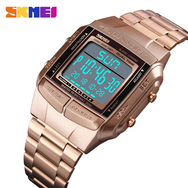 

SKMEI 1381 Luxury Sport Watch Men's Watch Led Digital Alarm Countdown Fashion Steel Men Wrist Watches Clock relogio masculin