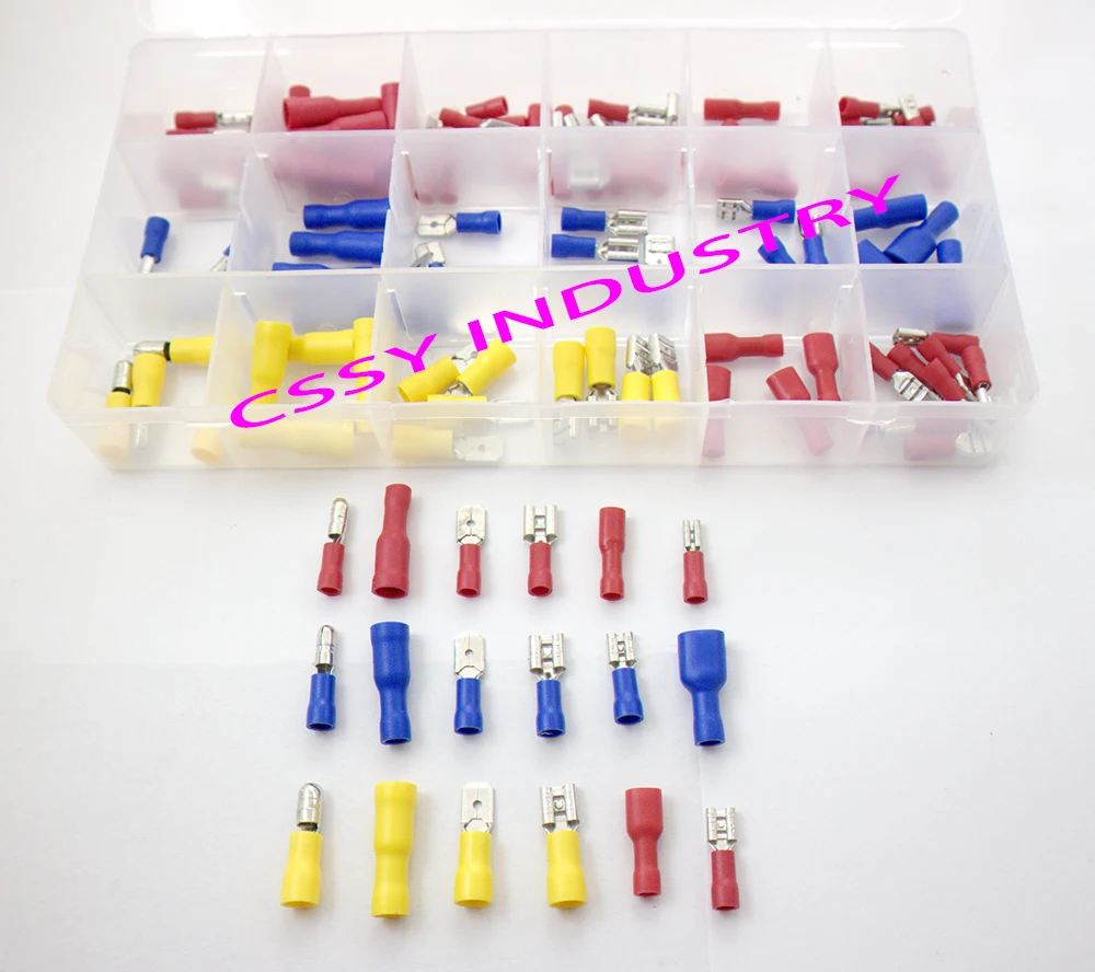 120PCS/box crimp connector insulated terminal block kit wire cable ferrules from 22-10AWG 18 size 3 Color
120PCS/box crimp connector insulated terminal block kit wire cable ferrules from 22-10AWG 18 size 3 Color