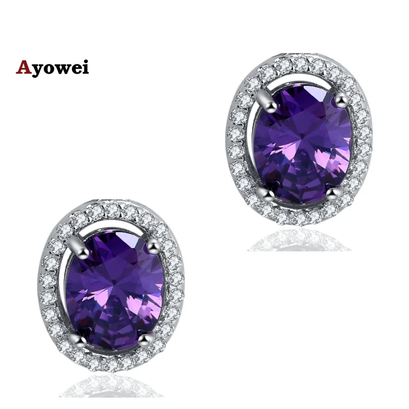 Elegant earrings wedding accessories Silver Purple crystal Zirconia fashion jewelry Super supplier Stud Earrings JE907A
Elegant earrings wedding accessories Silver Purple crystal Zirconia fashion jewelry Super supplier Stud Earrings JE907A