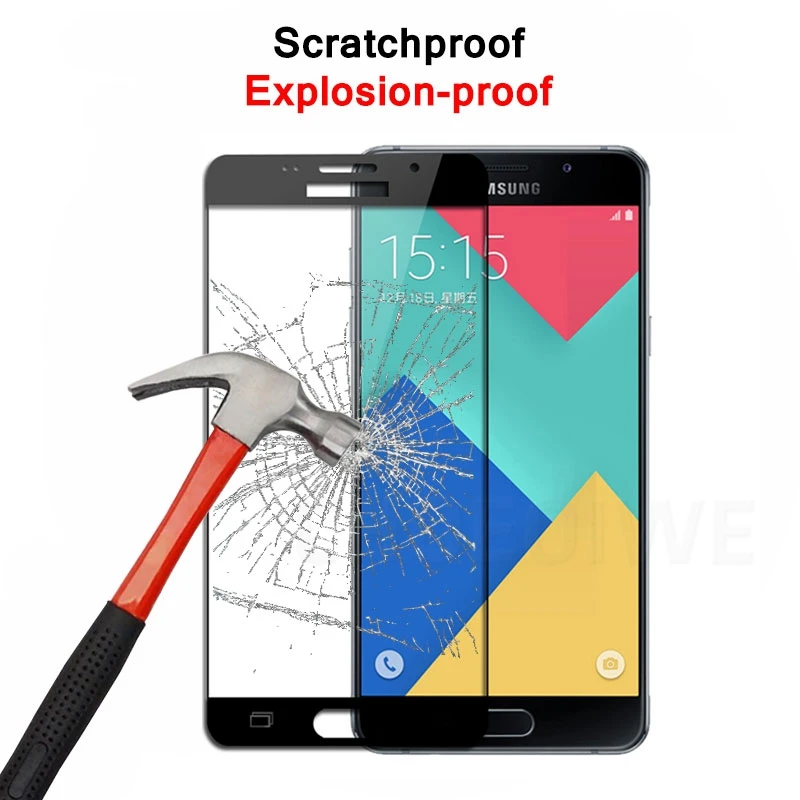 Explosion-proof Screen Protectors for Samsung Galaxy A5 2016 A510 2017 SM-A520F 2018 A530 Full Cover Tempered Glass Film | Мобильные