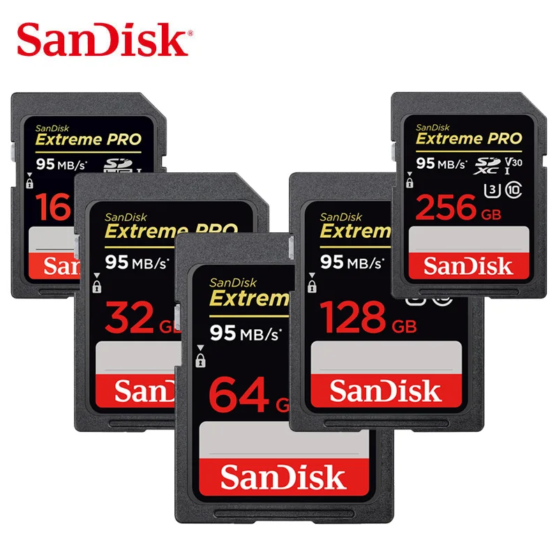 

SanDisk SD card 16G 32G 64G 128G 256G SDHC/SDXC U3 Class10 Memory Card UHS-I SD Cards up to 95M/s Trans Flash for Camera