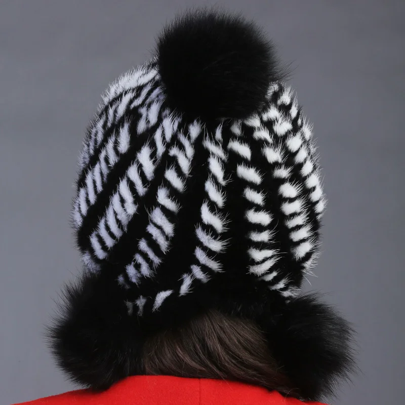 2018 autumn winter Super warm lovely ear women snow hat rex mink fur Rex pineapple cap lady dress hair ballfur | Аксессуары для