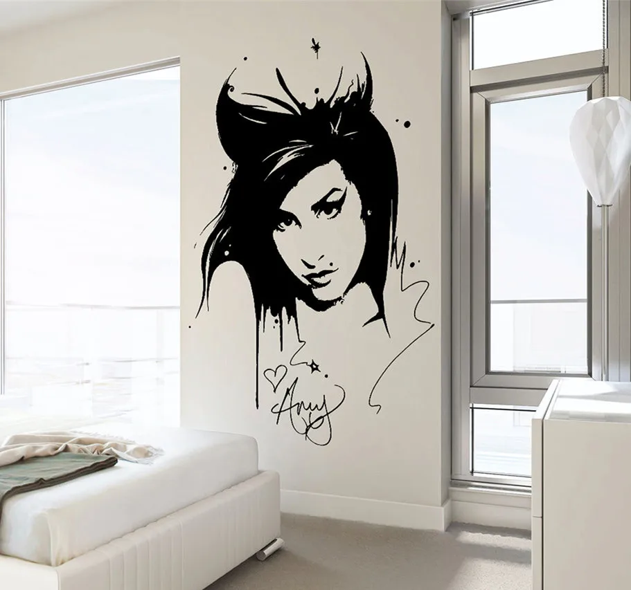 Amy Winehouse Wall Decal Sticker Beauty Hair Salon Vinyl Interior Home Decor Mural Removable Living Room Decor Sticker YO-133
Amy Winehouse Wall Decal Sticker Beauty Hair Salon Vinyl Interior Home Decor Mural Removable Living Room Decor Sticker YO-133