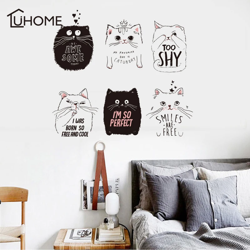 Cartoon 6pcs Cute Cat Wall Art Sticker Modern Wall Decals Quotes Vinyls Stickers Wall Stickers Home Decor Living Room 100x130cm
Cartoon 6pcs Cute Cat Wall Art Sticker Modern Wall Decals Quotes Vinyls Stickers Wall Stickers Home Decor Living Room 100x130cm