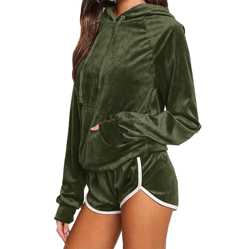 Two Piece Sets Fashion Velvet Women 'S Sets Autumn Sweatshirt Shorts Hoodies Tracksuits Pullovers Hooded Outerwear
Two Piece Sets Fashion Velvet Women 'S Sets Autumn Sweatshirt Shorts Hoodies Tracksuits Pullovers Hooded Outerwear