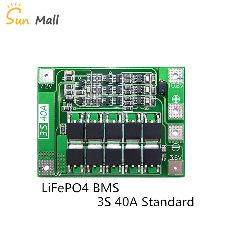 3S 40A стандартная версия 18650 LiFePO4 плата защиты батареи/железные литиевые BMS 9 6 V 10 8
