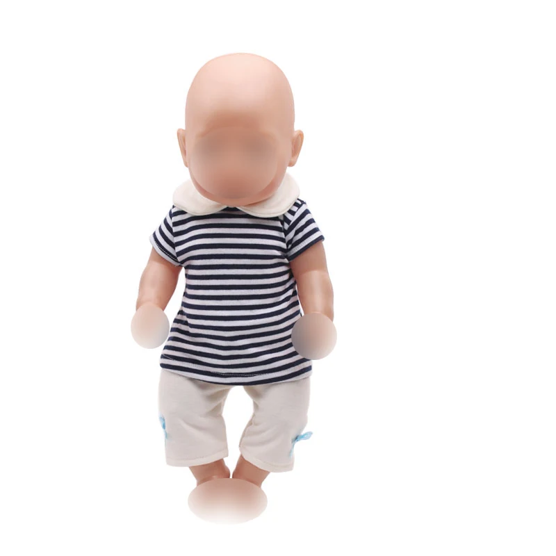 43 cm baby dolls clothes new born Casual striped suit with white pants Baby toys fit American 18 inch Girls doll f291
43 cm baby dolls clothes new born Casual striped suit with white pants Baby toys fit American 18 inch Girls doll f291