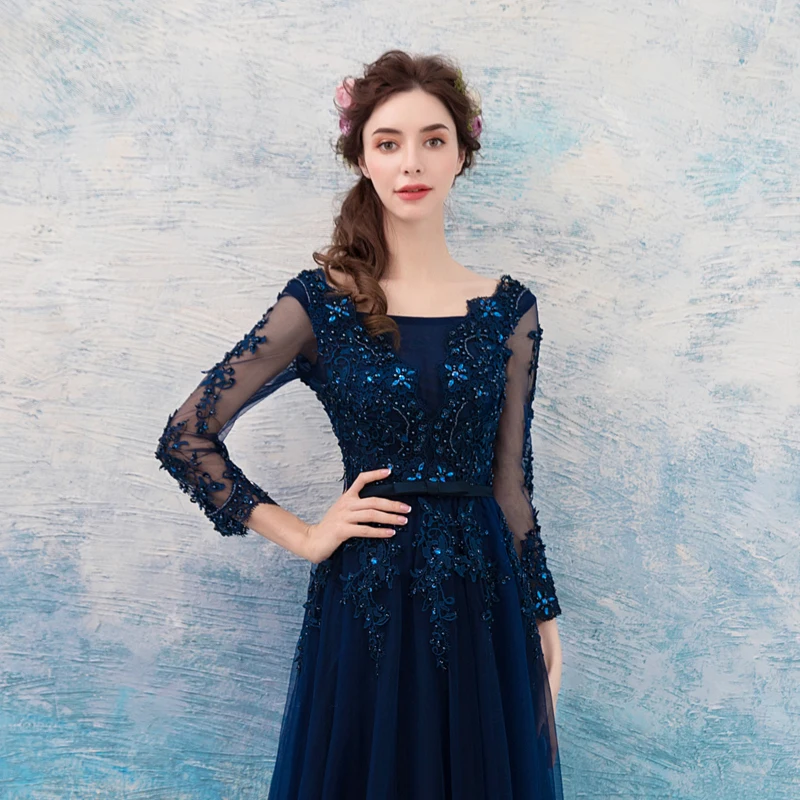 Navy Blue Lace Mother of the Bride Dresses with Long Sleeves A Line Evening Groom Godmother Dresses
Navy Blue Lace Mother of the Bride Dresses with Long Sleeves A Line Evening Groom Godmother Dresses