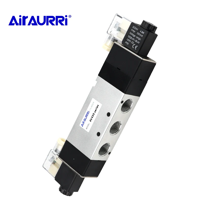 5-port 3-position double solenoid valve 1Pcs 4V430-15 AC220V Pneumatic air valve 1/2" BSPT
5-port 3-position double solenoid valve 1Pcs 4V430-15 AC220V Pneumatic air valve 1/2" BSPT