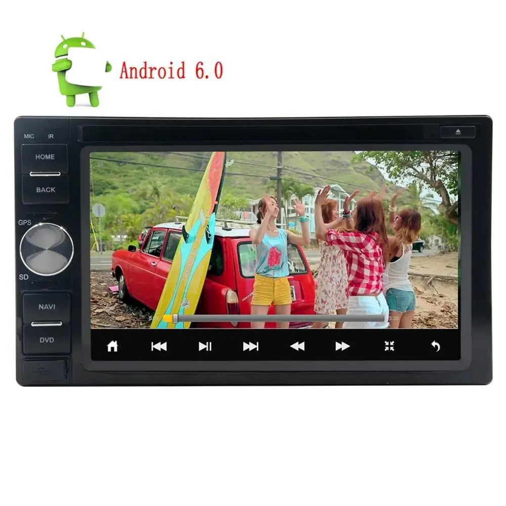 2DIN автомобильный dvd-плеер Android 6 0 система четырехъядерный gps радиоприёмник стерео