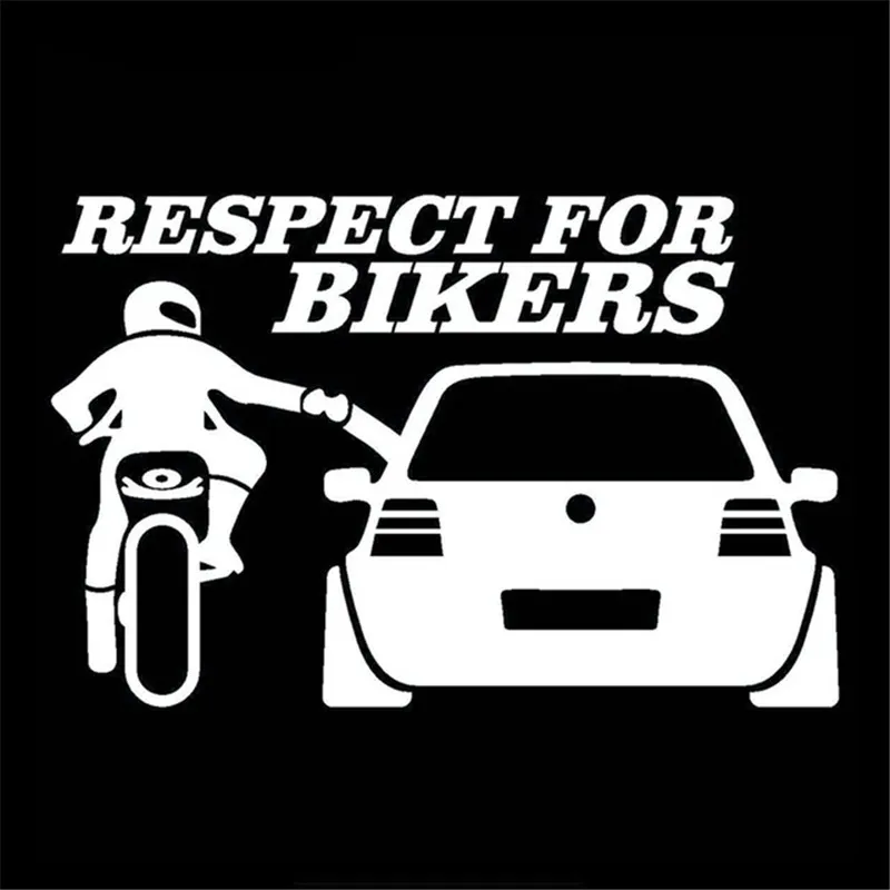 Sticker ON Car 3D 20*13cm Respect for Bikers Auto Door Stickers and Decals Funny Motorcycle Styling JDM Vinyl Decal | Автомобили и