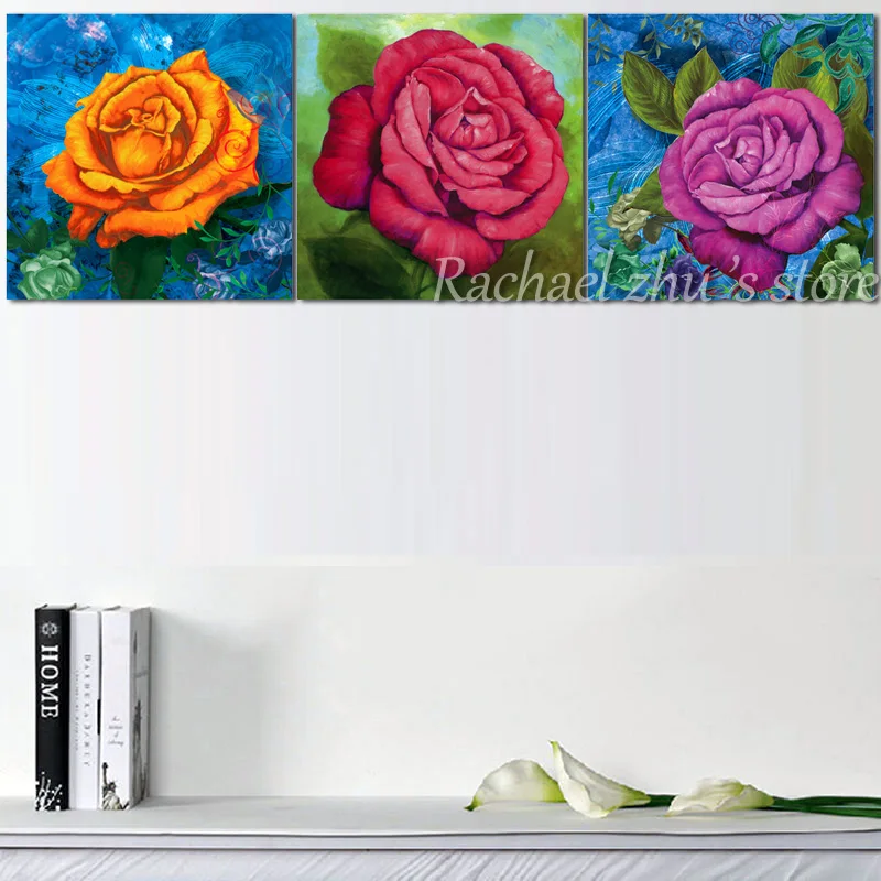 Hand Painted Modern Art Three Color Rose Flower Art Oil Painting On Canvas Three Pieces Wall Pictures For Living Room Home Decor
Hand Painted Modern Art Three Color Rose Flower Art Oil Painting On Canvas Three Pieces Wall Pictures For Living Room Home Decor