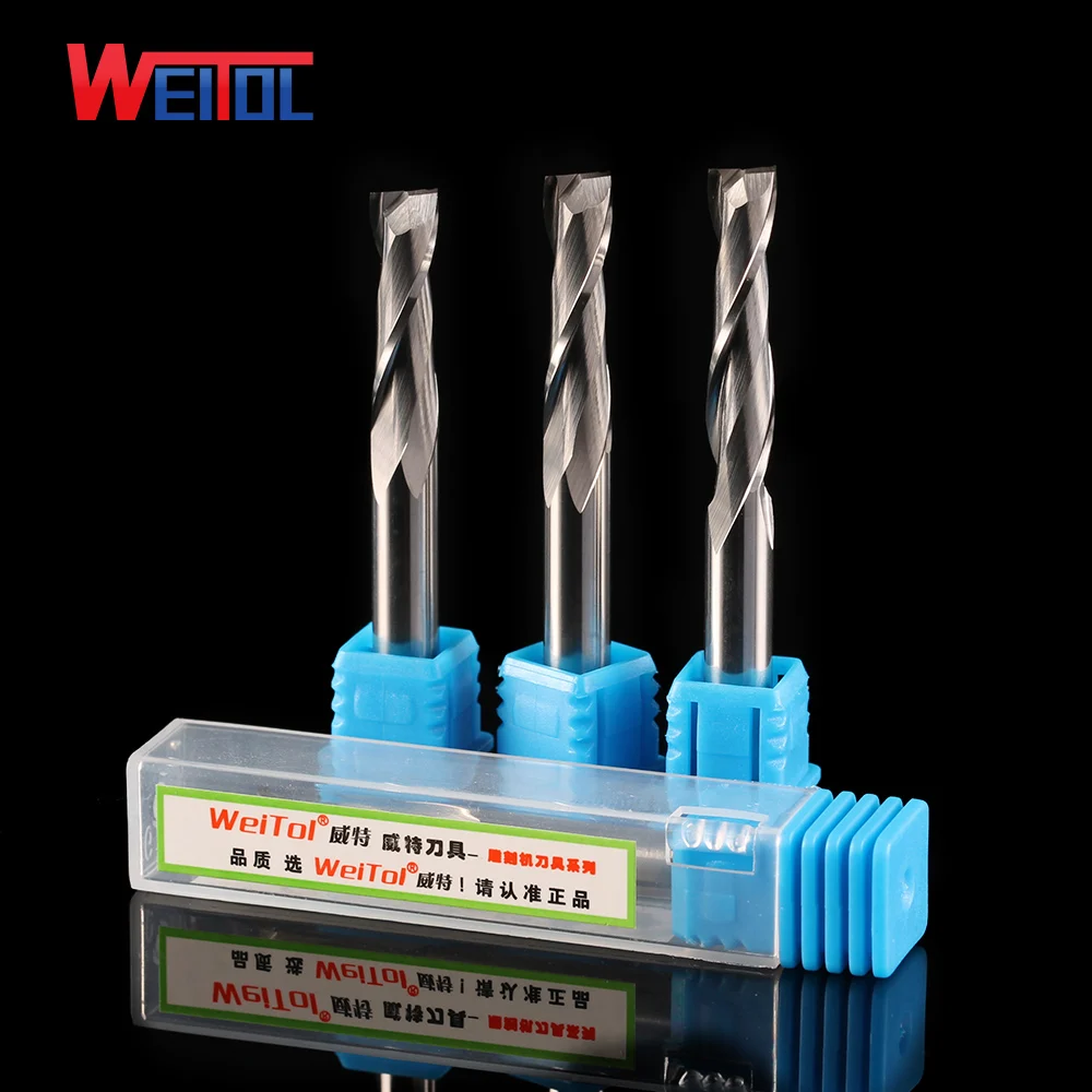 Weitol N 6 mm double edge milling cutter spiral cutter head computer CNC engraving machine tool Wood cutting 
Weitol N 6 mm double edge milling cutter spiral cutter head computer CNC engraving machine tool Wood cutting