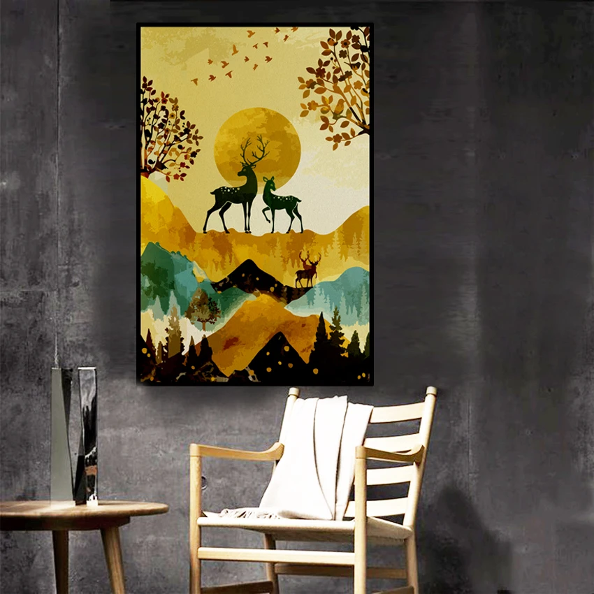 Nordic Abstract Forest Elk American Art Canvas or PVC Poster Painting Modern Wall Picture Home Decoration TZ033
Nordic Abstract Forest Elk American Art Canvas or PVC Poster Painting Modern Wall Picture Home Decoration TZ033