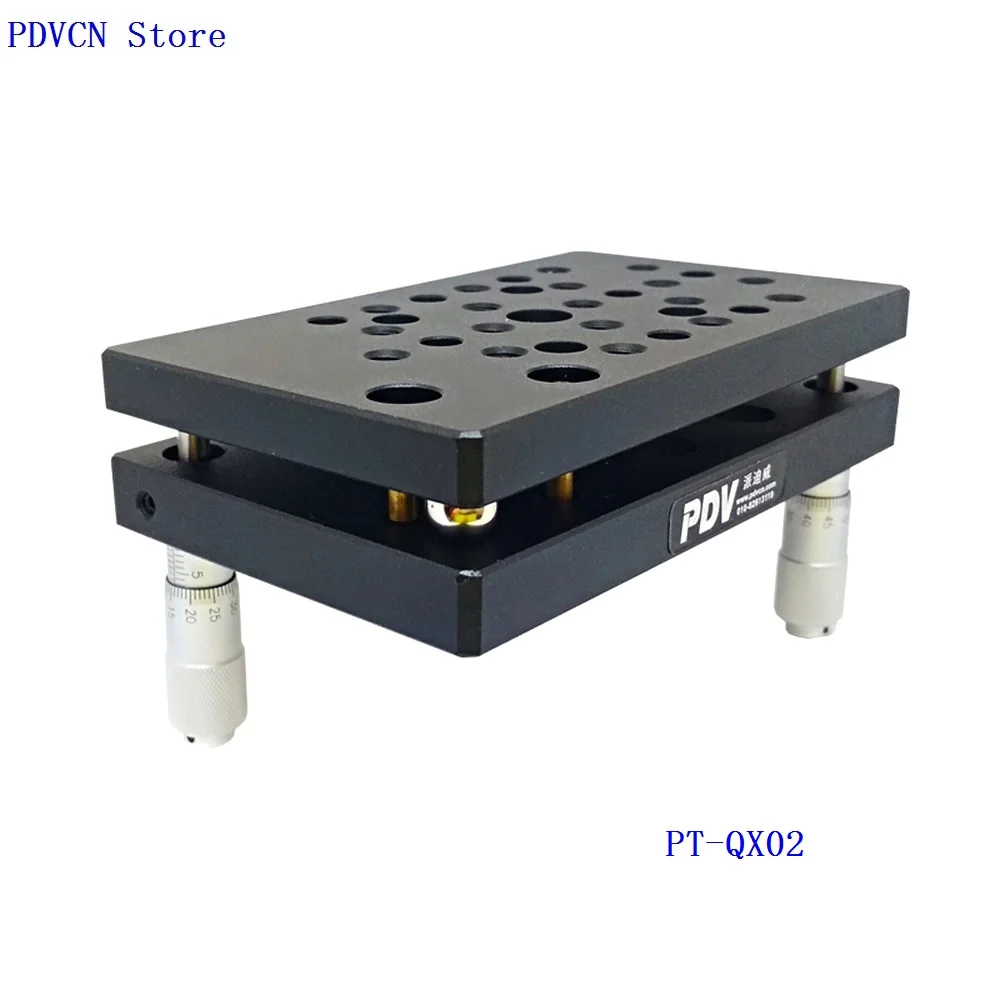 PT-QX02 Two Axis Manual Tilt Stage, High Load Tilt Platform, Precise Manual Tilt Stage, Tilt Range: +/- 5 degree
PT-QX02 Two Axis Manual Tilt Stage, High Load Tilt Platform, Precise Manual Tilt Stage, Tilt Range: +/- 5 degree