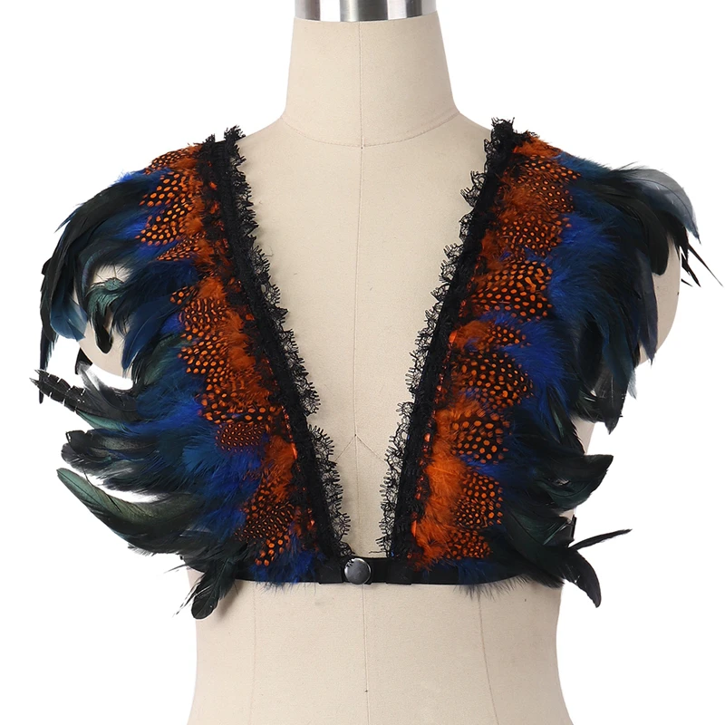 Womens Feathers Body Harness Epaulette Cage Bra Rave Gothic Sexy Harajuku Hand Made Lingerie Summer Clothes
Womens Feathers Body Harness Epaulette Cage Bra Rave Gothic Sexy Harajuku Hand Made Lingerie Summer Clothes