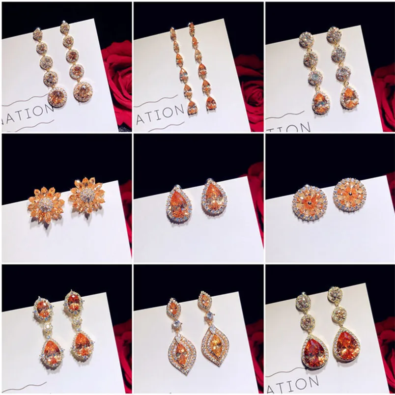 S925 Drop Earrings For Women Champagne Cubic Zirconia Temperament Luxury Fine Jewelry Ladies Dangle Earring Accessories
S925 Drop Earrings For Women Champagne Cubic Zirconia Temperament Luxury Fine Jewelry Ladies Dangle Earring Accessories