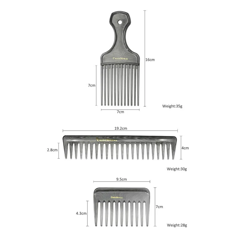 CestoMen Professional Style Afro Comb Pick Men Pocket Rake Comb Big Tooth Curly Hair Tangle Hair Brush Hairdressing Styling Comb
CestoMen Professional Style Afro Comb Pick Men Pocket Rake Comb Big Tooth Curly Hair Tangle Hair Brush Hairdressing Styling Comb