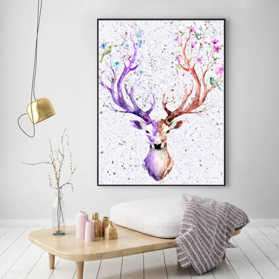 Watercolor Colorful Deer Animal Nordic Posters And Prints Wall Art Canvas Painting Wall Pictures For Living Room Bedroom Decor
Watercolor Colorful Deer Animal Nordic Posters And Prints Wall Art Canvas Painting Wall Pictures For Living Room Bedroom Decor