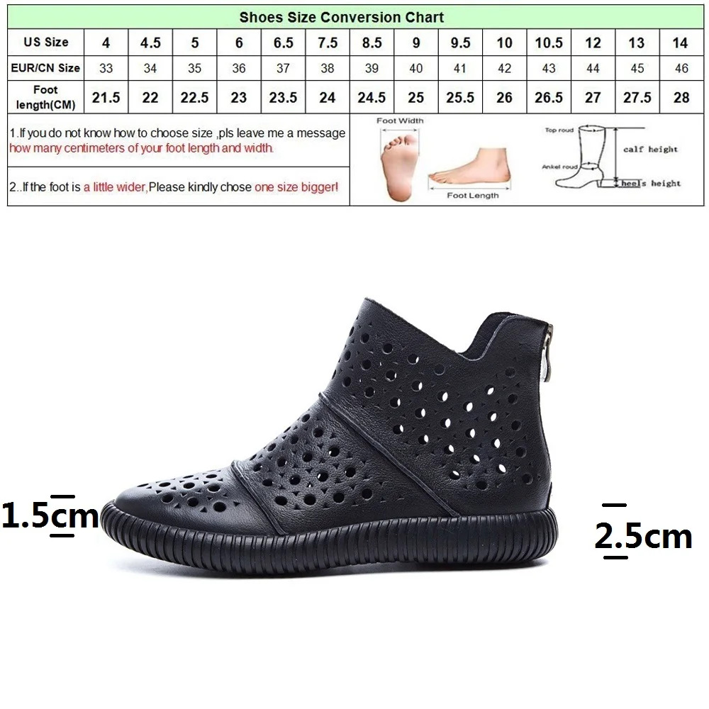 DRFARGO 2019 Summer Ankle Boots Genuine Leather Cutout Breathable Back zipper Boots Black Causual Shoes Women 8A519-6 size 35-40
DRFARGO 2019 Summer Ankle Boots Genuine Leather Cutout Breathable Back zipper Boots Black Causual Shoes Women 8A519-6 size 35-40