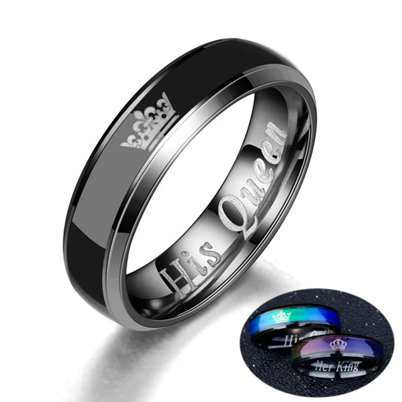Creative Change Color Emotion Feeling Rings crown Magic peridot Rings For Women / men stainless steel Your king Your QUEEN rings
Creative Change Color Emotion Feeling Rings crown Magic peridot Rings For Women / men stainless steel Your king Your QUEEN rings