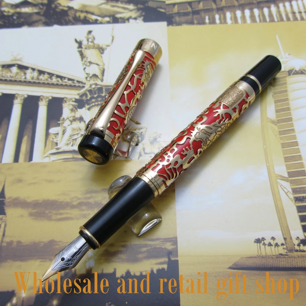 Jinhao Q500 ручка с тисненым золотым Драконом, Высококачественная перьевая ручка, металлическая подарочная чернильная ручка
Jinhao Q500 ручка с тисненым золотым Драконом, Высококачественная перьевая ручка, металлическая подарочная чернильная ручка