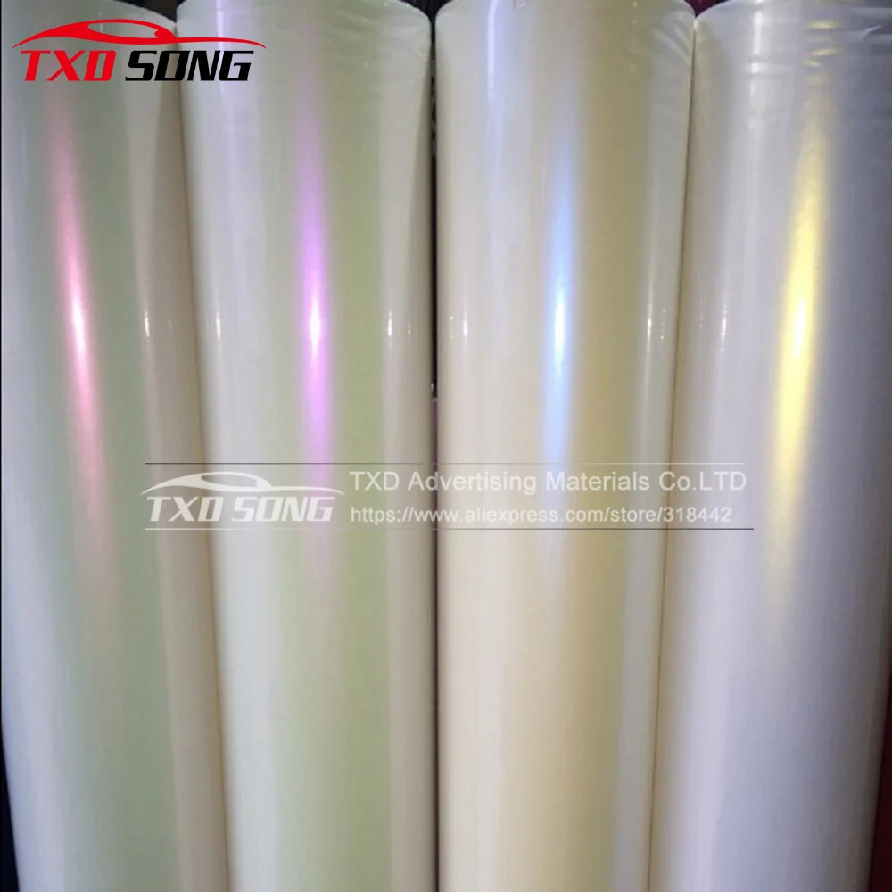 New arrival Whole roll Glossy pearl chameleon white film chameleon white pearl sticker with air bubbles with size:1.52*20m/roll
New arrival Whole roll Glossy pearl chameleon white film chameleon white pearl sticker with air bubbles with size:1.52*20m/roll