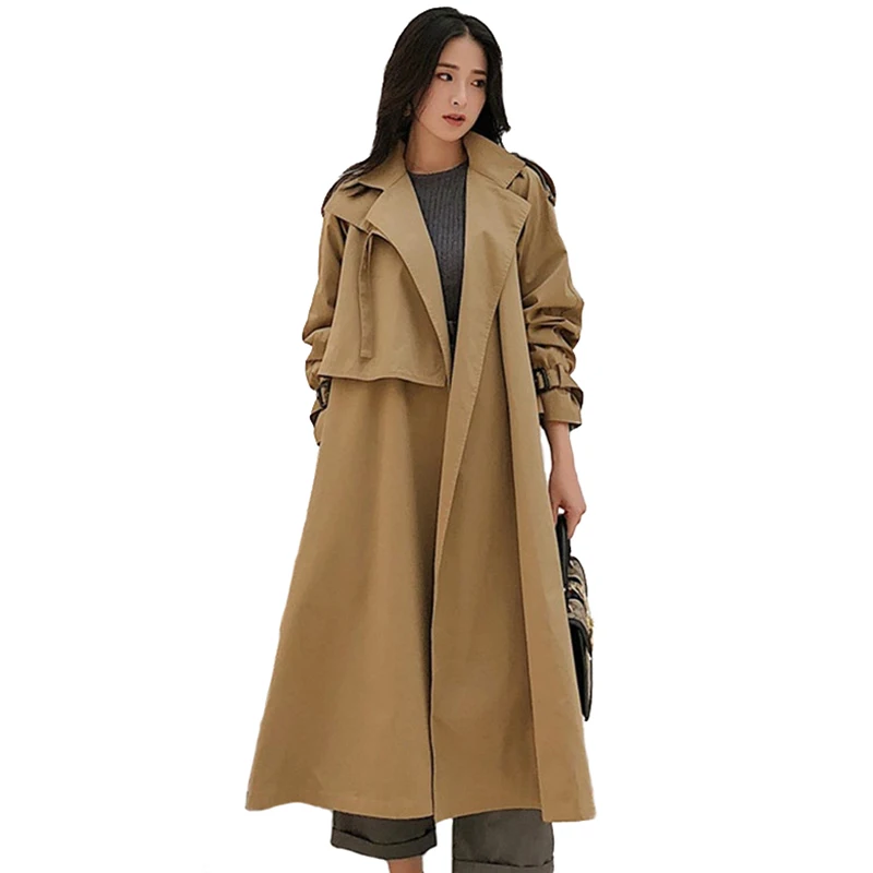Khaki Trench Coat Women Spring Autumn Long Coat Casual Tops Fashion Female Plus size Belt Slim Cotton Trench Thin Windbreaker
Khaki Trench Coat Women Spring Autumn Long Coat Casual Tops Fashion Female Plus size Belt Slim Cotton Trench Thin Windbreaker