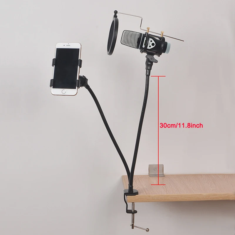 Condenser Microphone for computer and phone Support for Double singing Integral bracket Stent pop filter Karaoke voice chat
Condenser Microphone for computer and phone Support for Double singing Integral bracket Stent pop filter Karaoke voice chat