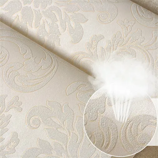Europe Textured non-woven Glitter Modern damask wallpaper roll classic wall papers for living room bedroom murais 3d | Обустройство