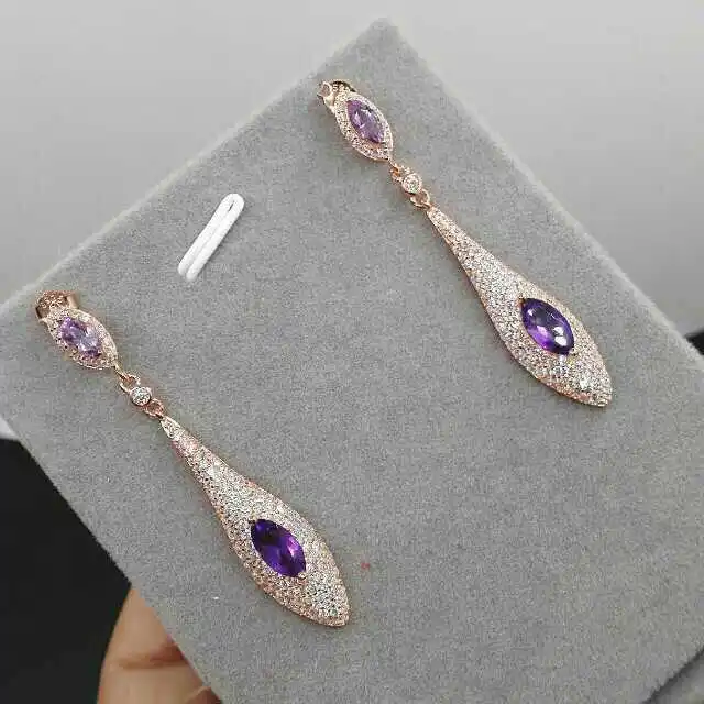 Natural amethyst drop earrings 925 silver natural crystal drop earrings for women personality party fine Earrings jewelry
Natural amethyst drop earrings 925 silver natural crystal drop earrings for women personality party fine Earrings jewelry