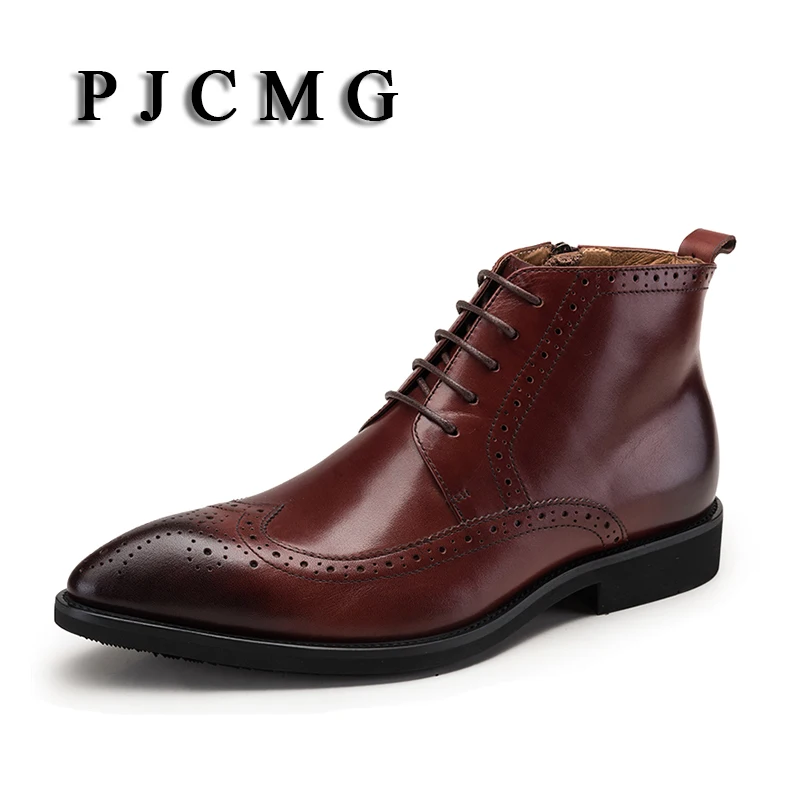 PJCMG Autumn High Quality Men's Genuine Leather Black/Red Pointed Toe Working Mountain Oxford Lace-Up Ankle Boots Size:39-44
PJCMG Autumn High Quality Men's Genuine Leather Black/Red Pointed Toe Working Mountain Oxford Lace-Up Ankle Boots Size:39-44