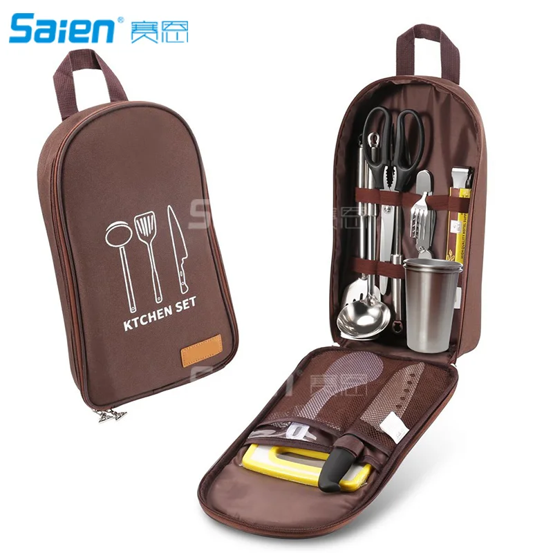 12 PCs Camping Kitchen Utensil Set, Camp Cookware Utensils Organizer Travel Kit with Water Resistant Case, Cutting Board
12 PCs Camping Kitchen Utensil Set, Camp Cookware Utensils Organizer Travel Kit with Water Resistant Case, Cutting Board