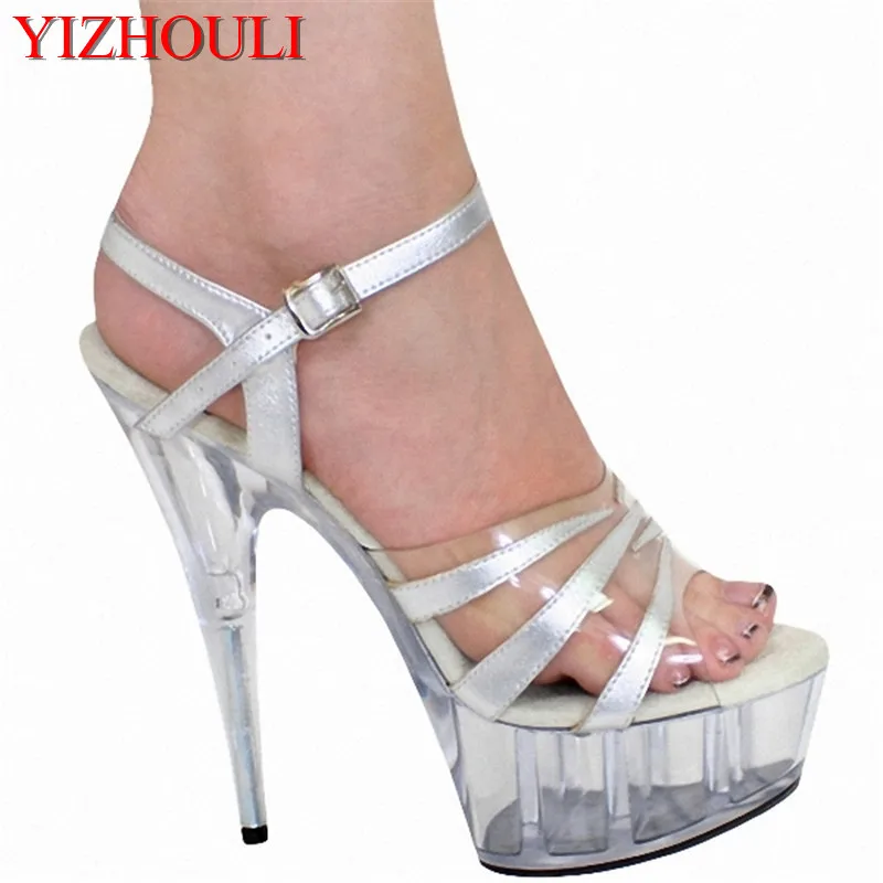 Summertime fashion 15cm heels, sexy 6-inch platform sandals silver uppers, clear platform sandals
Summertime fashion 15cm heels, sexy 6-inch platform sandals silver uppers, clear platform sandals