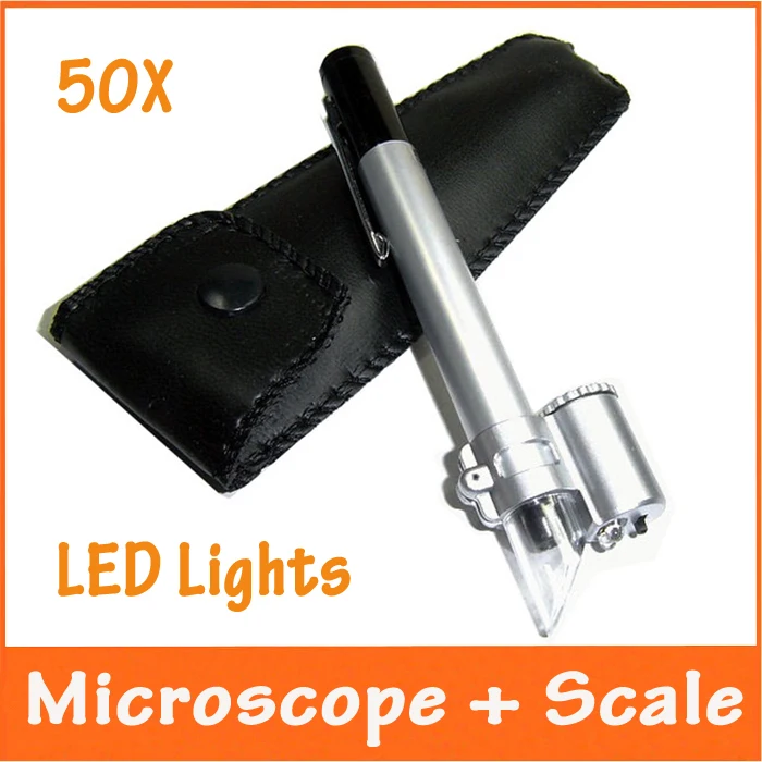 50X LED Illuminated Pen-like Reading Glass Pocket Microscope Lighted Magnifier Jewelry Loupe with Lamps Scale 1DIV/0.05
50X LED Illuminated Pen-like Reading Glass Pocket Microscope Lighted Magnifier Jewelry Loupe with Lamps Scale 1DIV/0.05