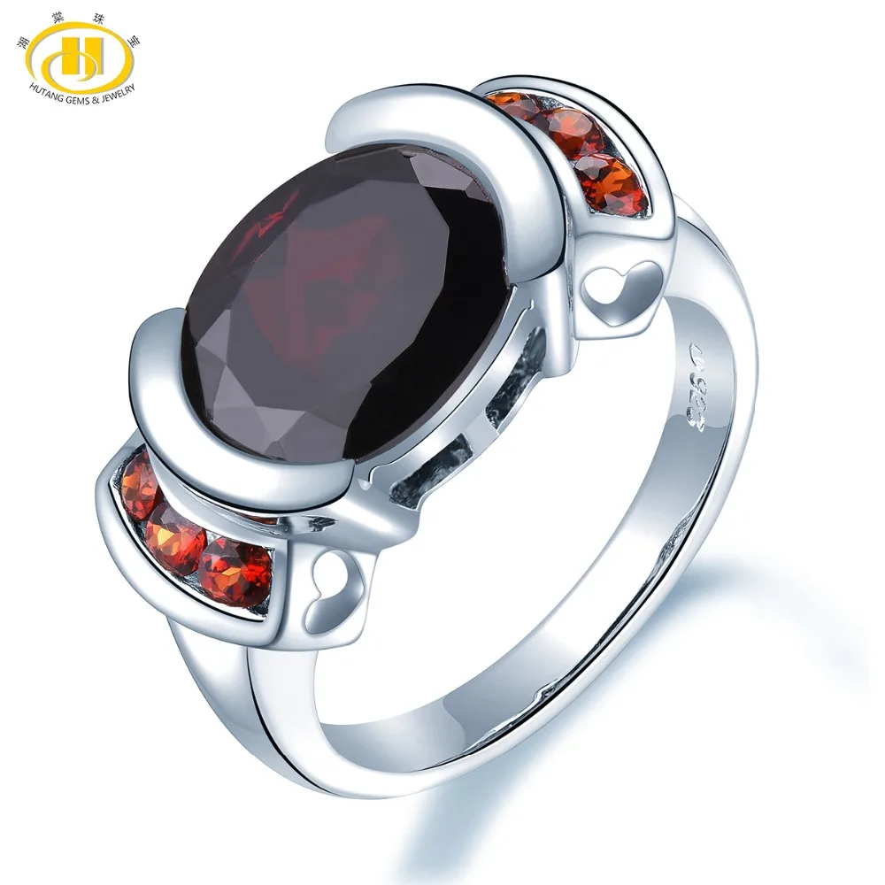 

Гранат Hutang, обручальное кольцо с 5,34ct натуральным драгоценным камнем, серебро 925 пробы, ювелирное изделие, лучший подарок для мужчин и женщин