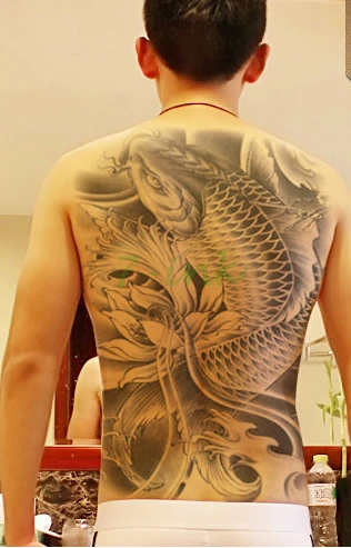 Waterproof Temporary Tattoo Sticker black Koi lotus large whole back tattos Water Transfer Fake Flash tatoo for women man
Waterproof Temporary Tattoo Sticker black Koi lotus large whole back tattos Water Transfer Fake Flash tatoo for women man