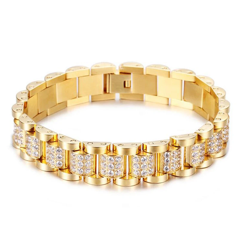 Luxury Crystal Rhinestone Bike Bracelets & Bangles For Men Women Gold Stainless Steel CZ Zircon Biker Watchband Bracelet Jewelry
Luxury Crystal Rhinestone Bike Bracelets & Bangles For Men Women Gold Stainless Steel CZ Zircon Biker Watchband Bracelet Jewelry