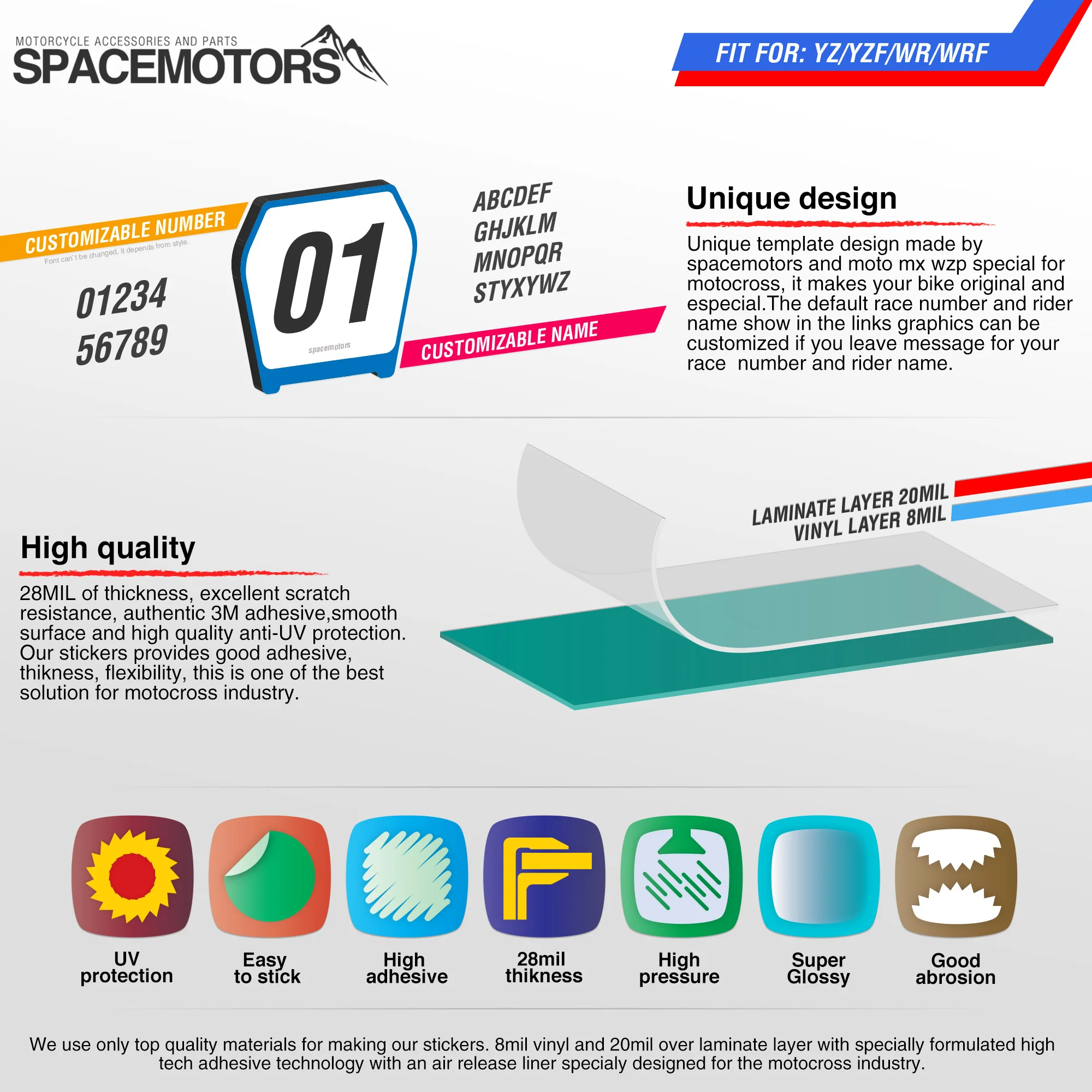 MotoSpace Customized Team Graphics Backgrounds Decals 3M Custom Stickers For YAMAHA YZ125 YZ250 Two Stroke 96-01 02-14 15-19 024
MotoSpace Customized Team Graphics Backgrounds Decals 3M Custom Stickers For YAMAHA YZ125 YZ250 Two Stroke 96-01 02-14 15-19 024