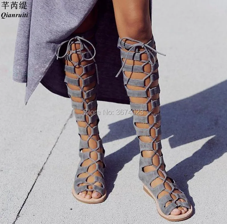 Qianruiti Summer Casual Lace up Knee High Sandals Cross Tied Gladiator Flats Boots Women Strappy Long Boots Sandals Bohemia Shoe
Qianruiti Summer Casual Lace up Knee High Sandals Cross Tied Gladiator Flats Boots Women Strappy Long Boots Sandals Bohemia Shoe